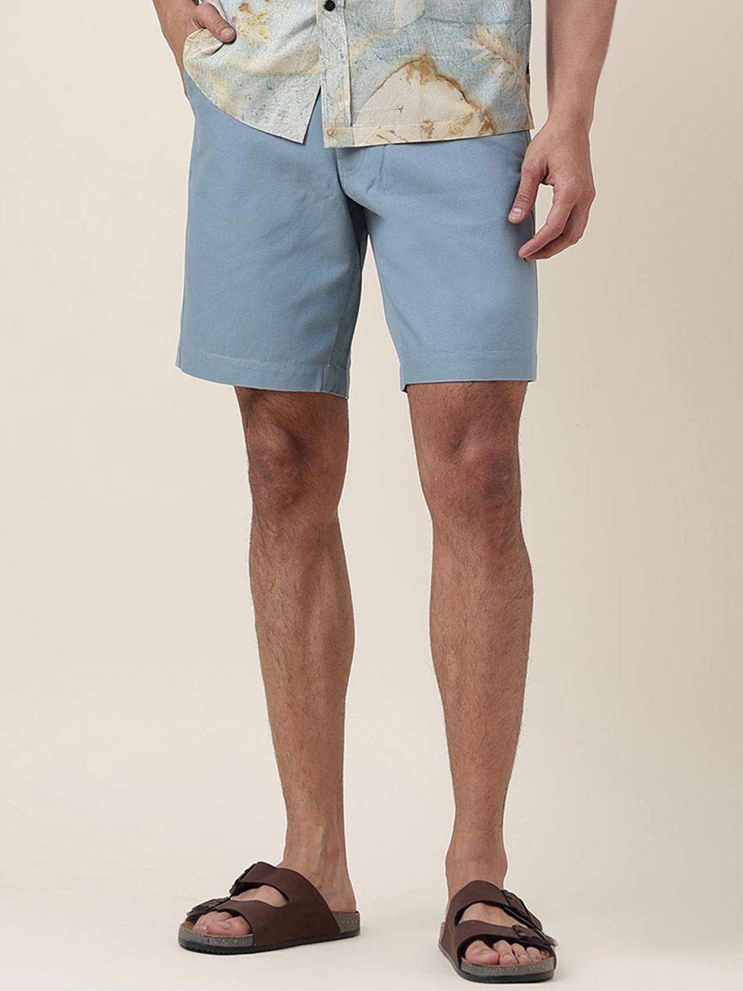 

Fabindia Men Cotton Chino Shorts, Blue