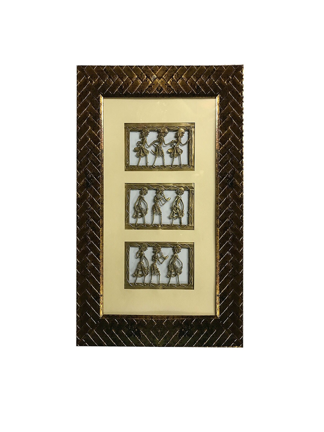 

Gallery99 Beige Human Figurines Dhokra And Warli Framed Wall Art