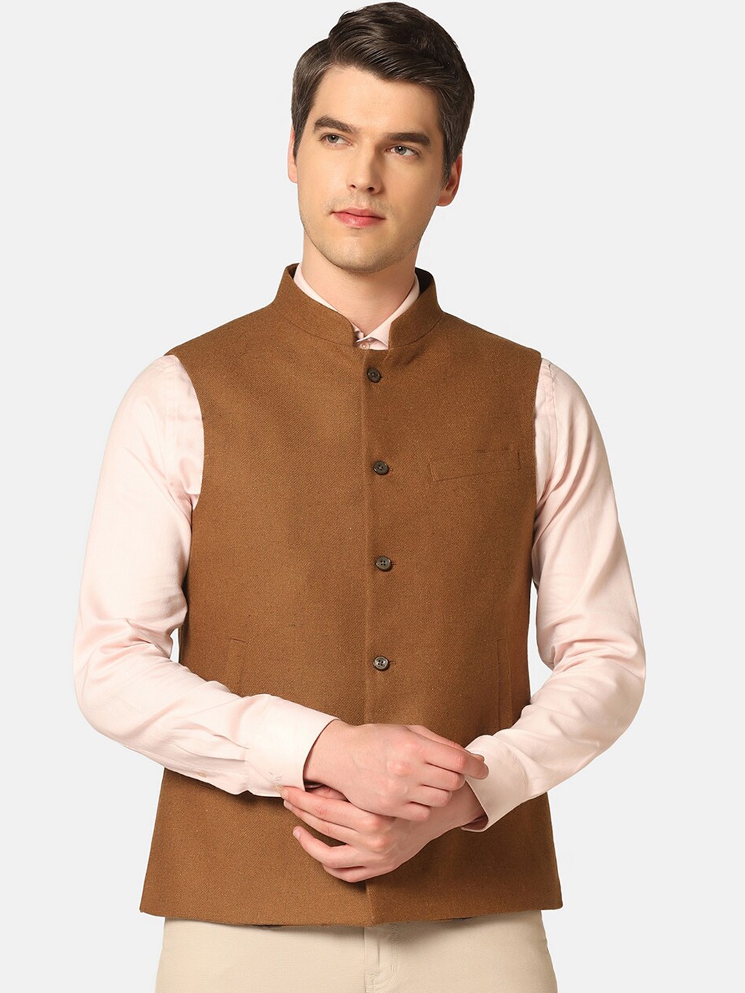 

Blackberrys Slim Fit Nehru Jacket, Rust