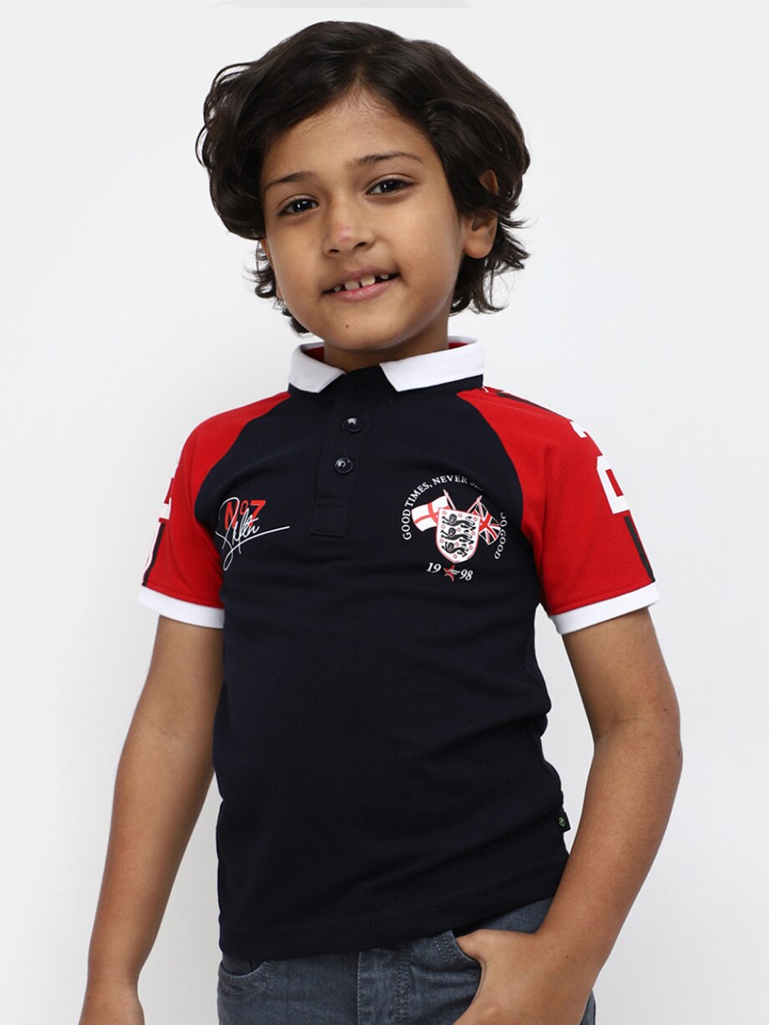 

V-Mart Boys Polo Collar Cotton T-shirt, Blue