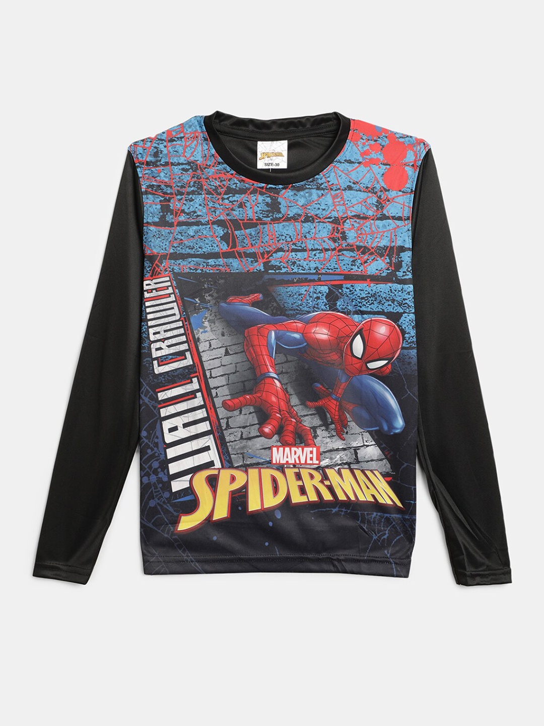 

V-Mart Boys Spider Man Graphic Printed Casual T-shirt, Black