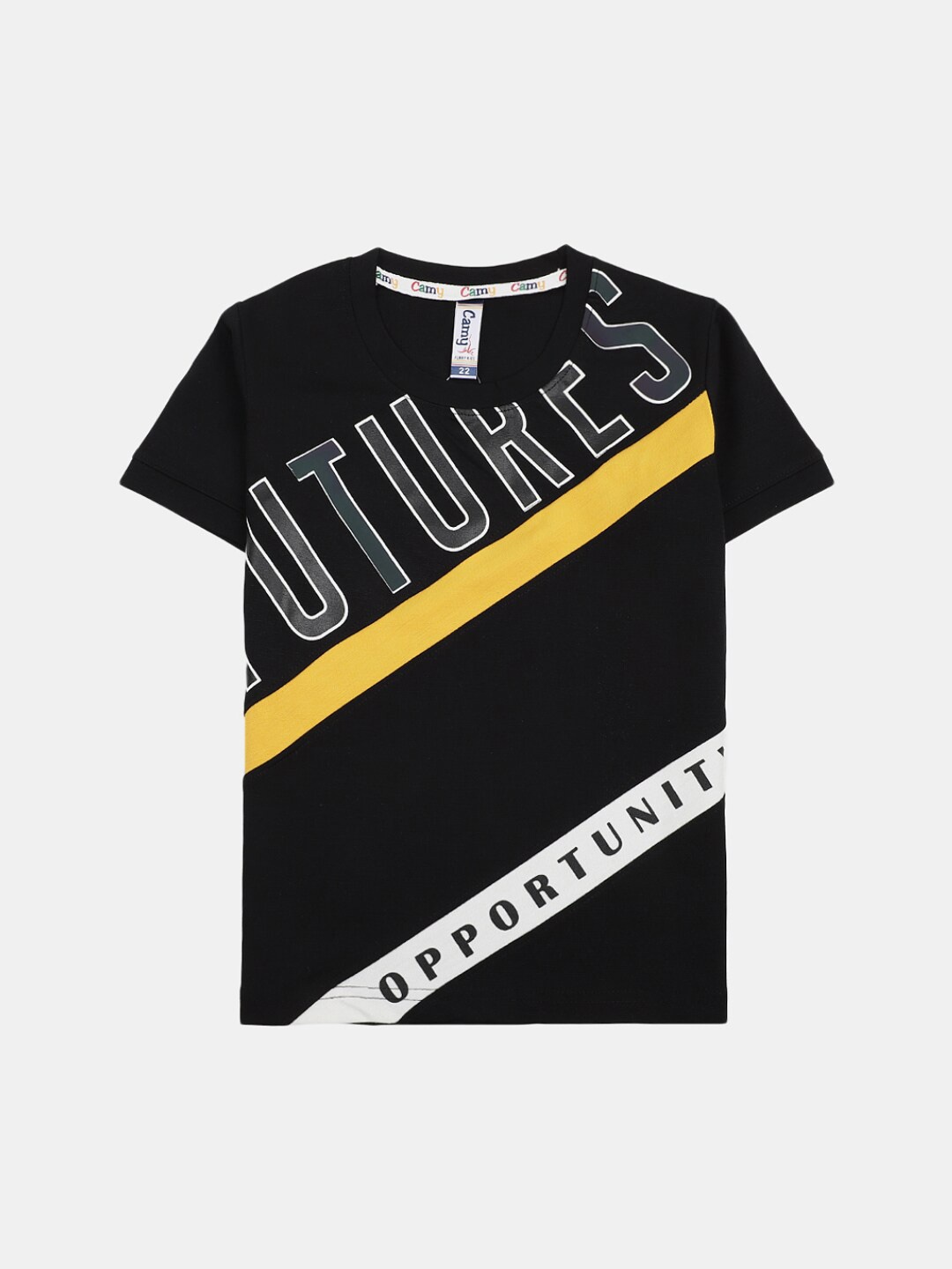 

V-Mart Boys Typography Printed Cotton Casual T-Shirts, Black