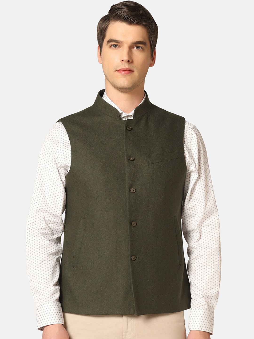 

Blackberrys Slim fit Waist Coat, Olive