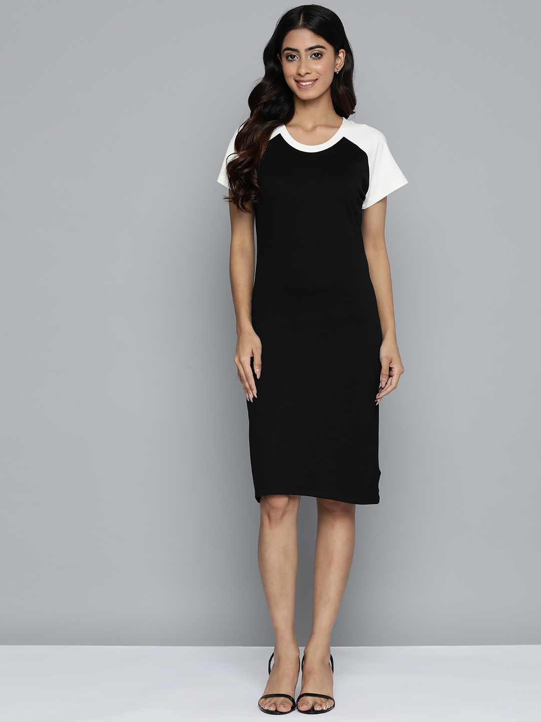 

HERE&NOW Colourblocked A-Line Dress, Black