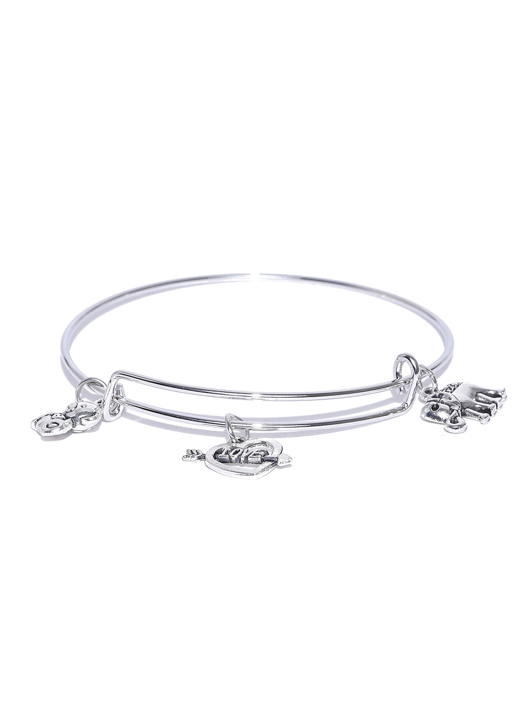 

YouBella Oxidised Silver-Toned Charm Bracelet