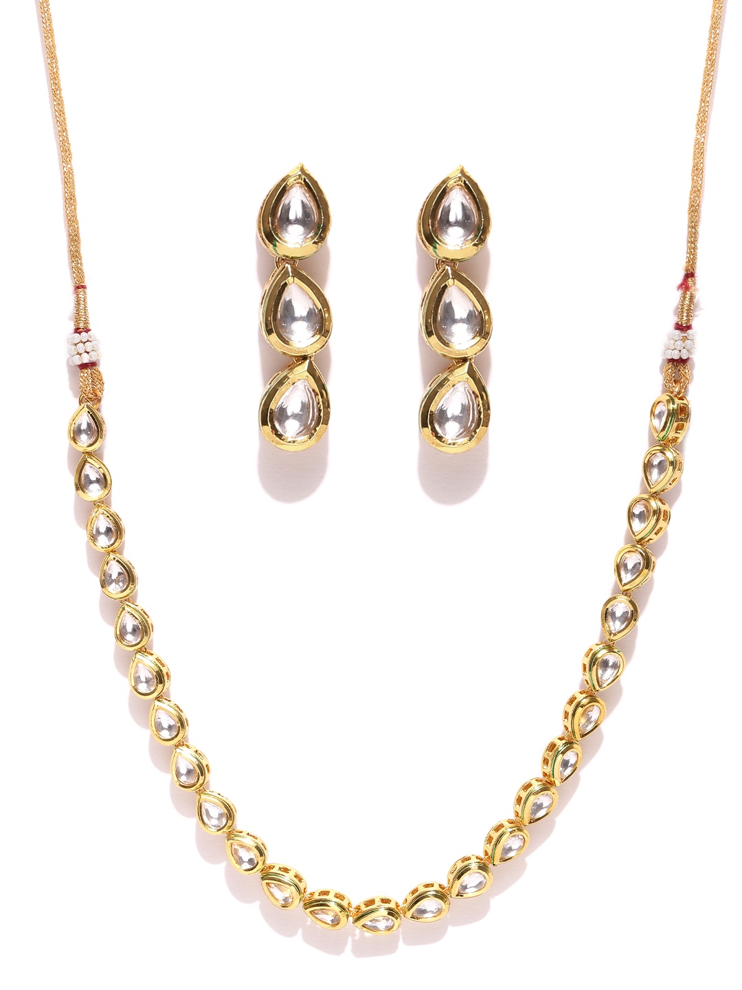 

YouBella Gold-Toned Kundan Stone-Studded Jewellery Set