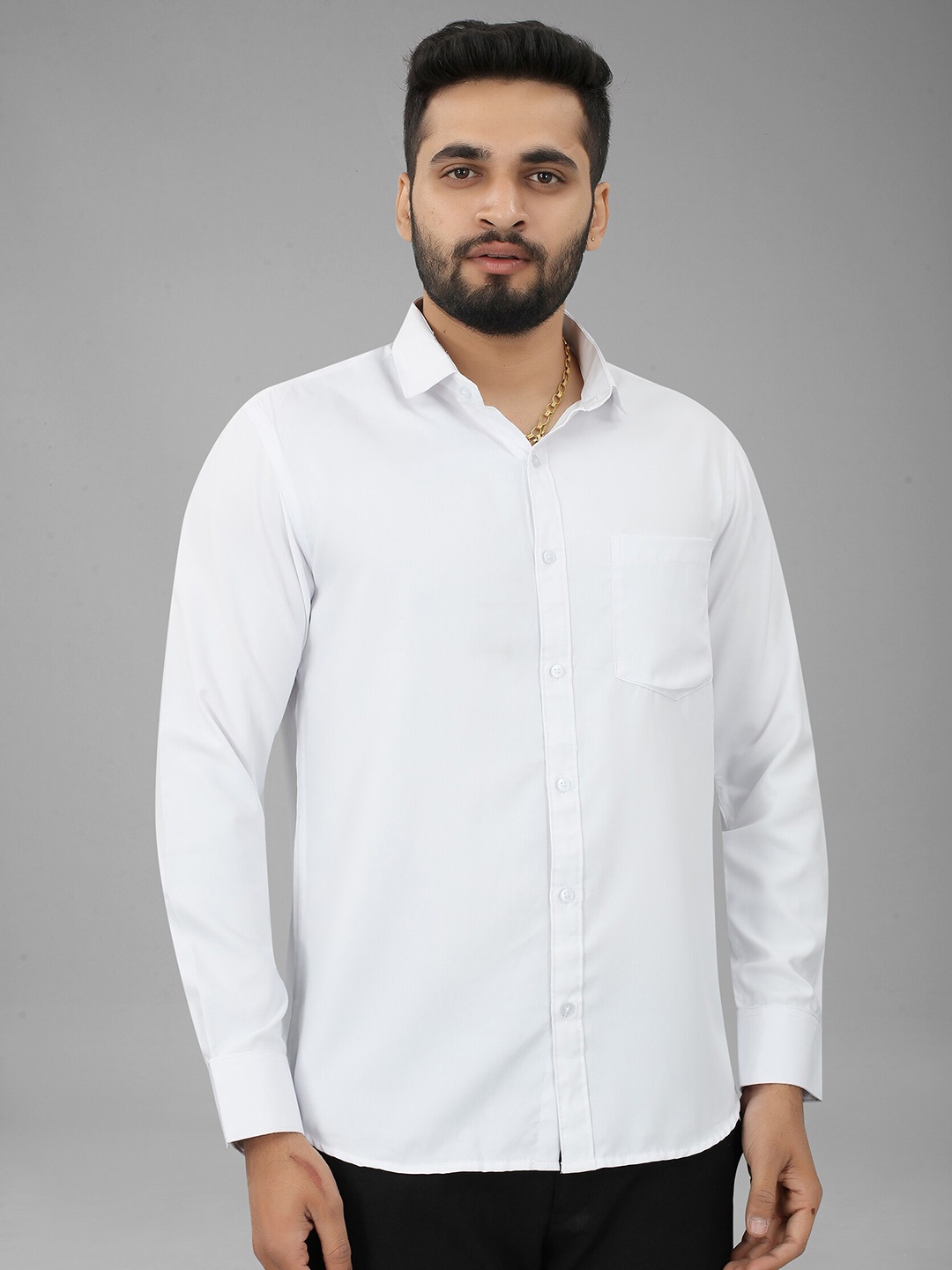 

N N ENTERPRISE Slim Fit Spread collar Casual Shirt, White