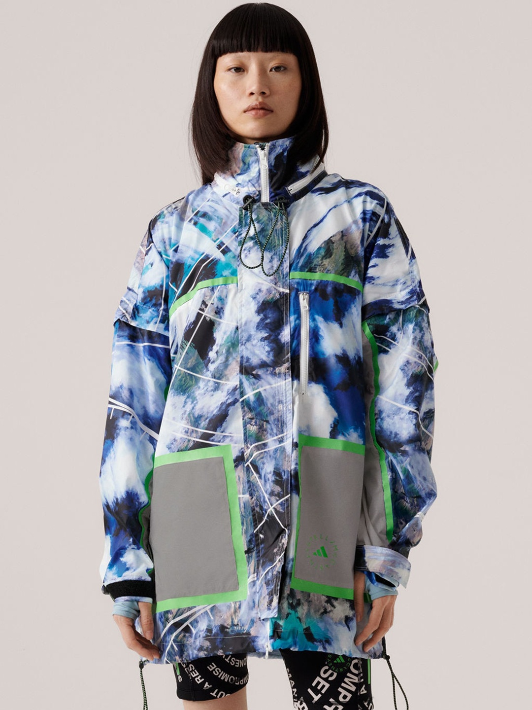 

ADIDAS By Stella Mccartney TrueNature Packable Printed Jacket, White