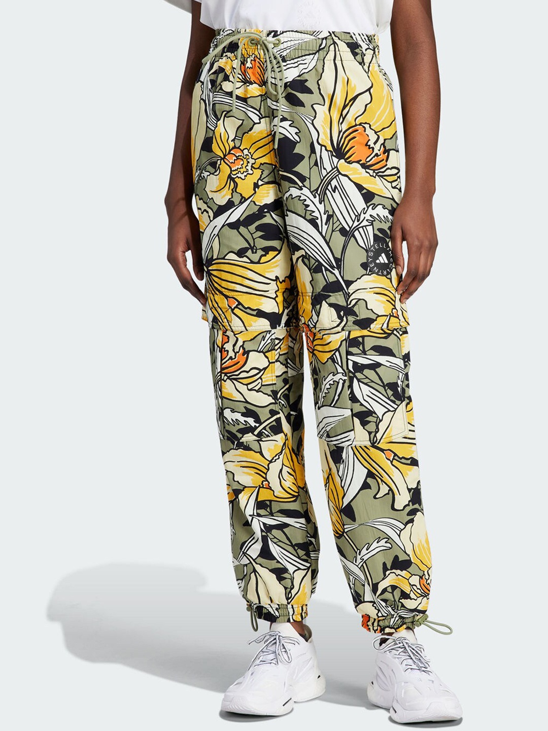 

ADIDAS By Stella Mccartney Woven Printed Track Pants, Green