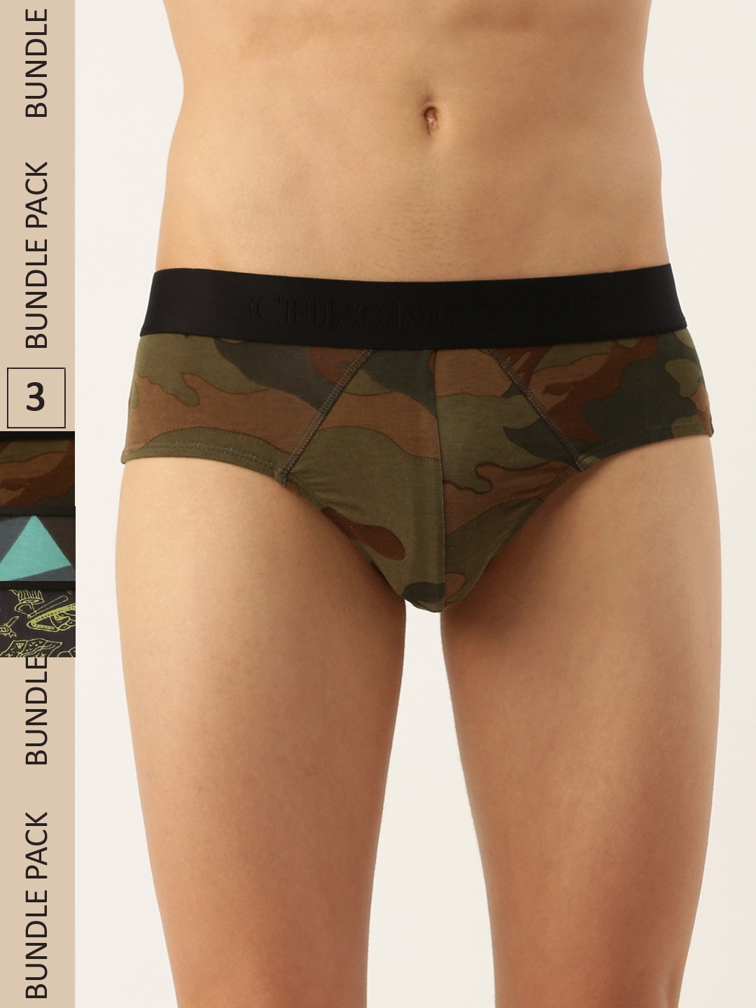 

Chromozome Men Pack of 3 Ultra-Premium Micro-Modal Printed Briefs 8902733641302-MULTI 10