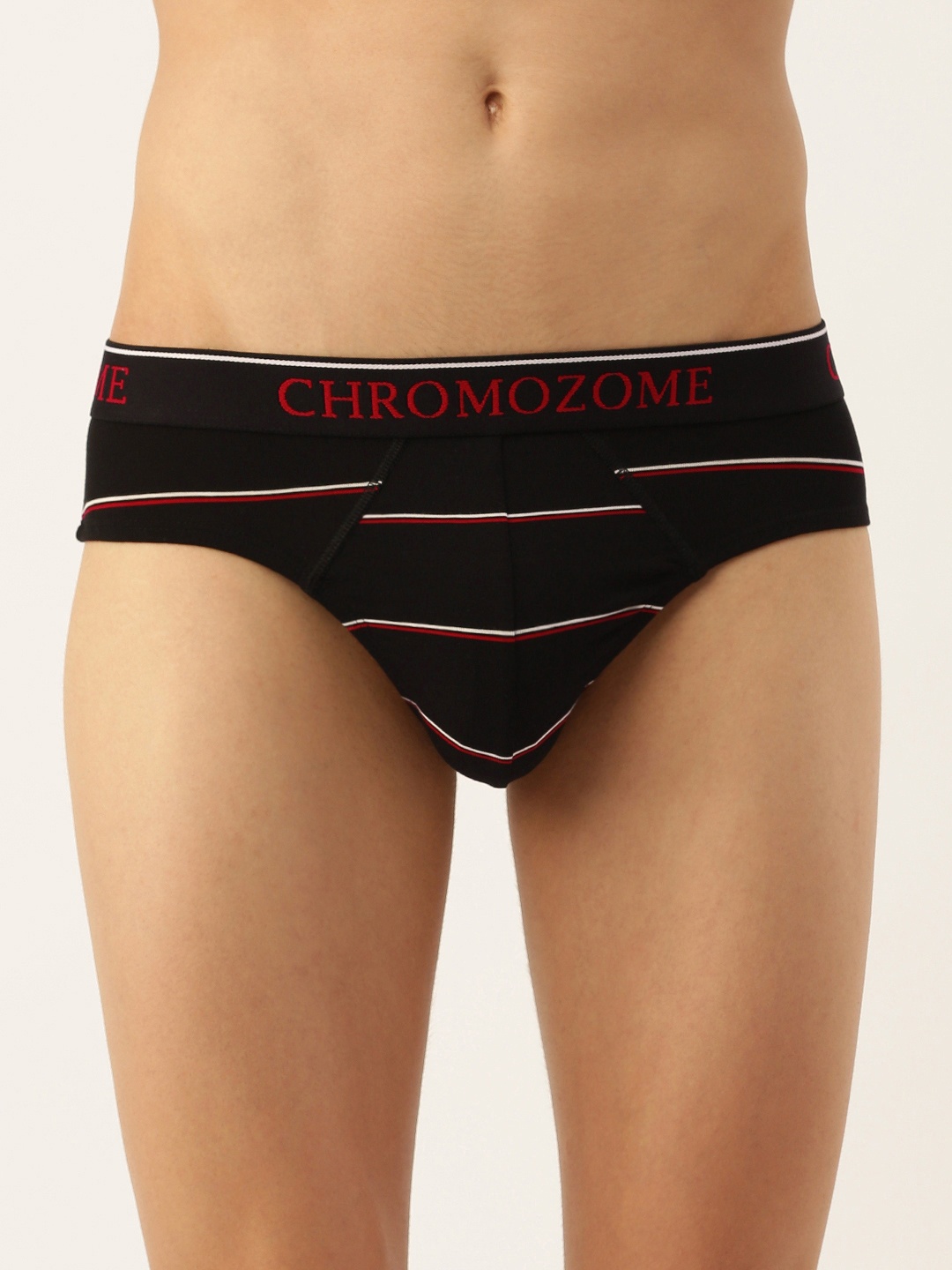 

Chromozome Men Striped Ultra Premium Micro Modal Basic Briefs 8902733642187, Black
