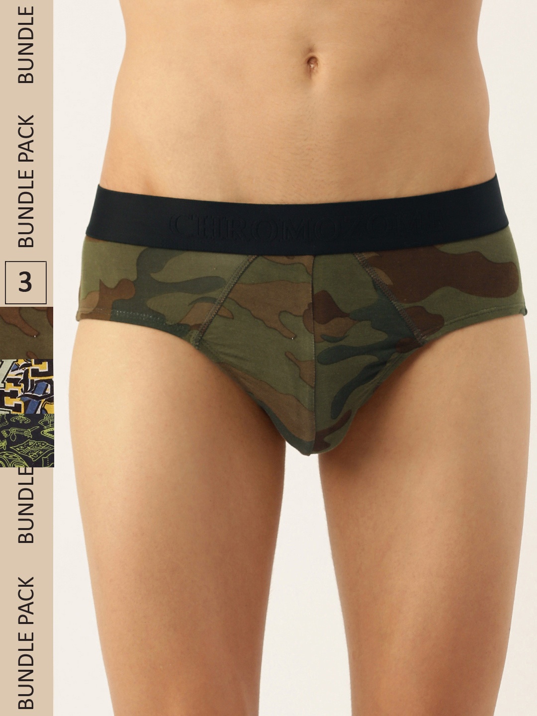 

Chromozome Men Pack of 3 Ultra-Premium Micro-Modal Printed Briefs 8902733641104, Brown