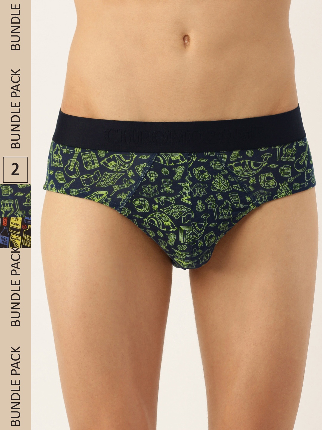 

Chromozome Men Pack of 2 Ultra Premium Micro Modal Printed Briefs 8902733640909, Multi