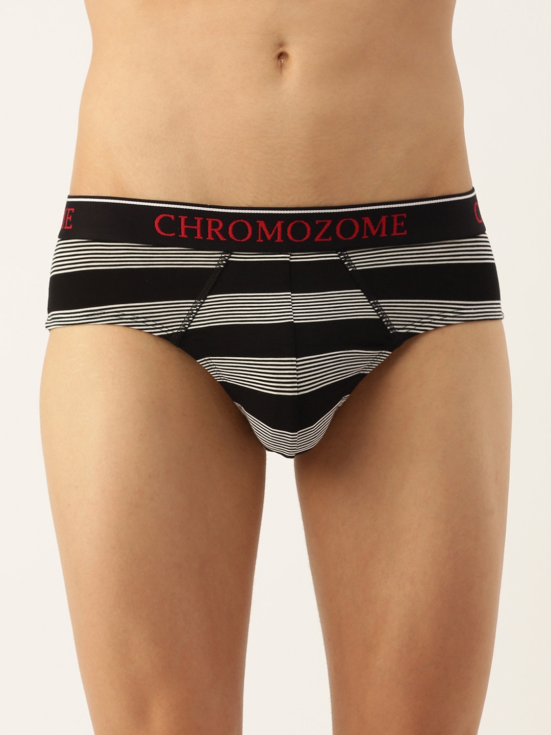 

Chromozome Men Striped Ultra Premium Micro Modal Basic Briefs 8902733642224, Black