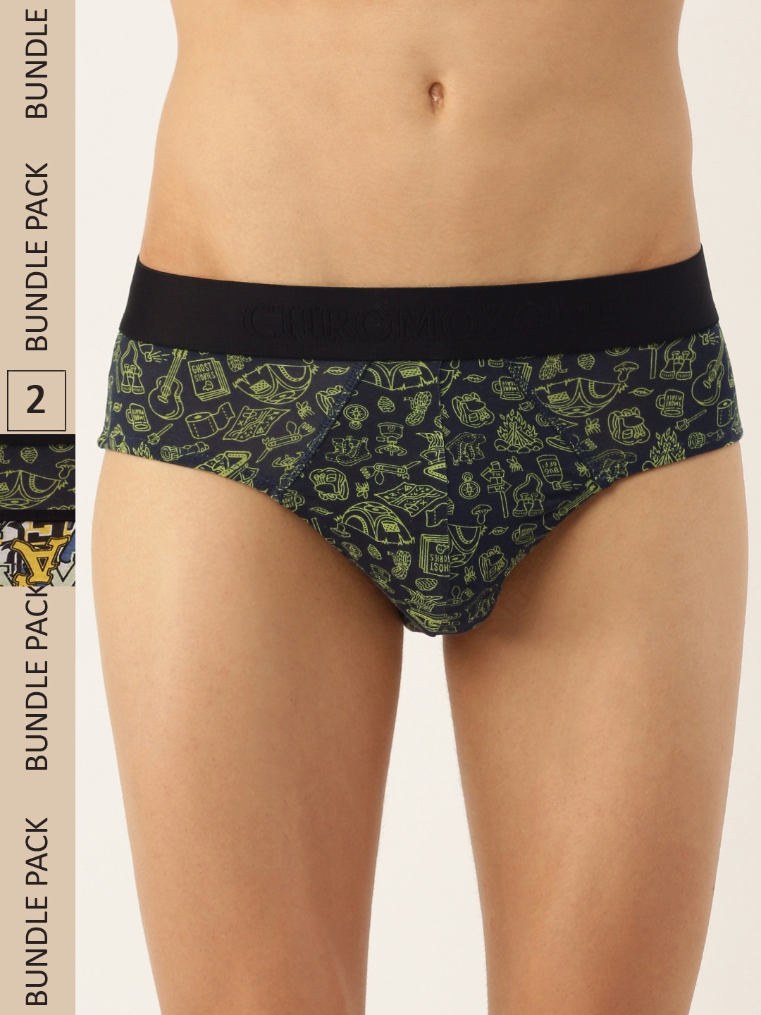 

Chromozome Men Pack of 2 Ultra Premium Micro Modal Printed Briefs 8902733640787, Multi