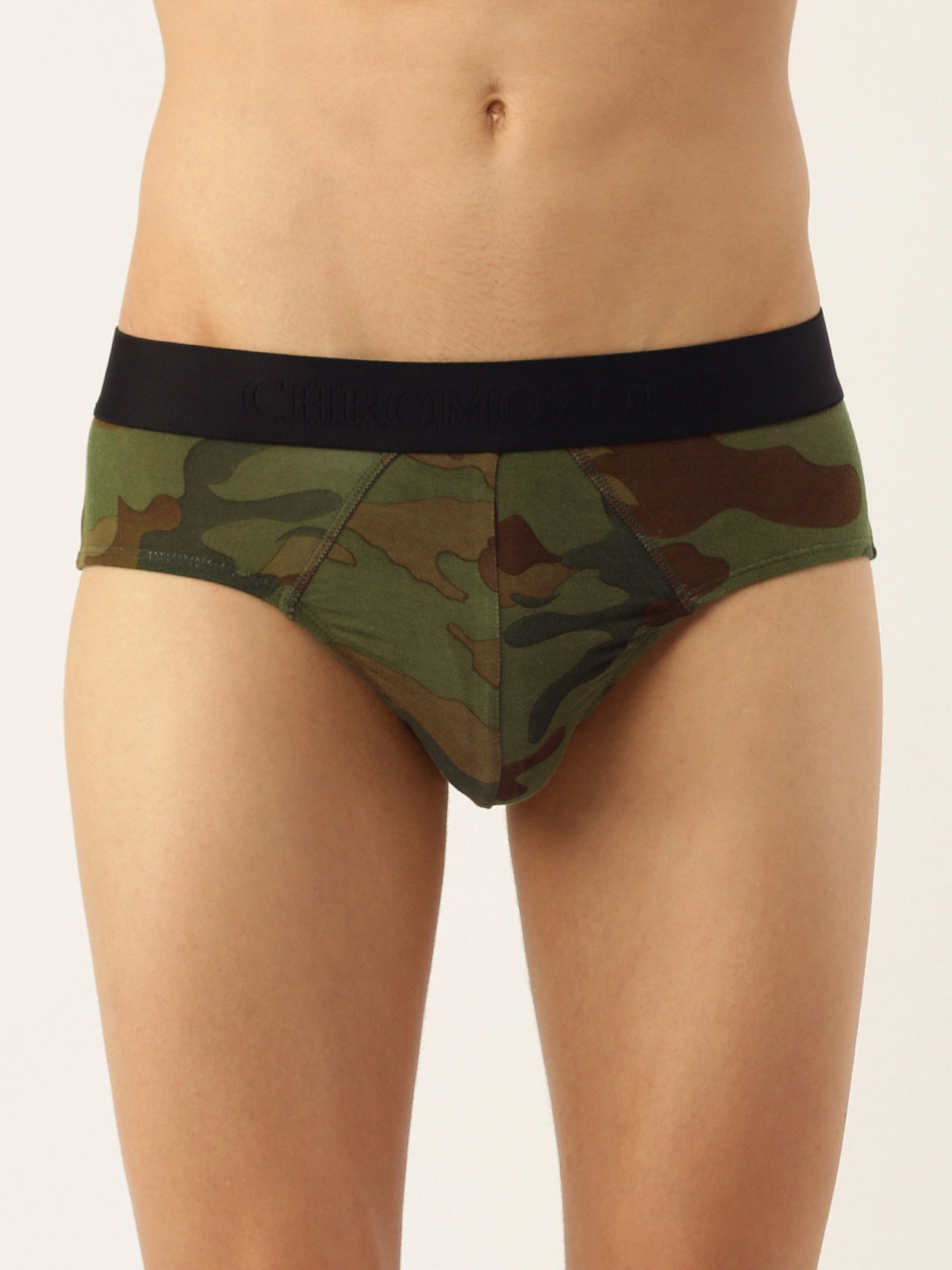 

Chromozome Men Camouflage Printed Ultra Premium Micro Modal Basic Briefs 8902733634304, Olive