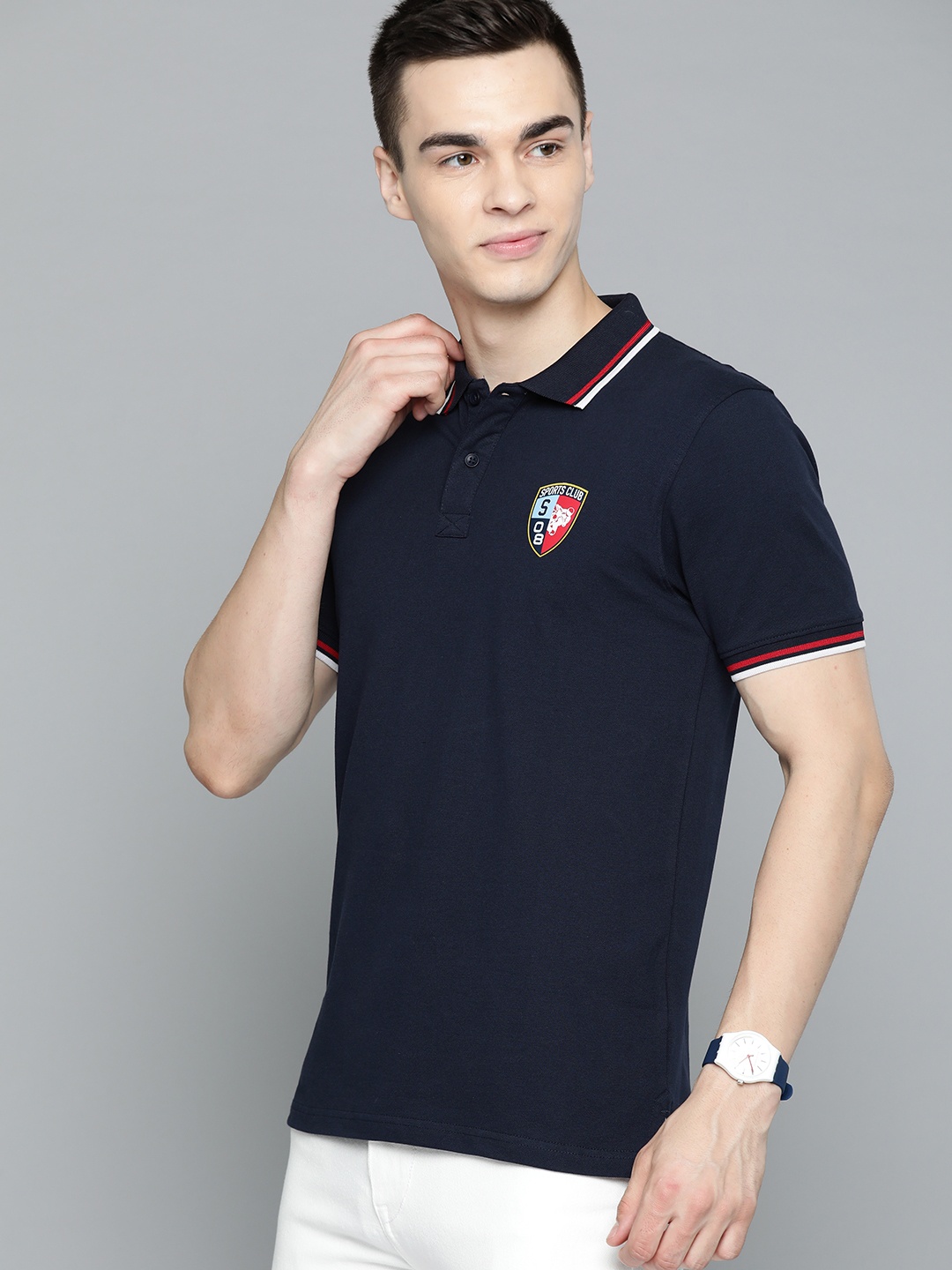 

HERE&NOW Polo Collar Regular Fit T-shirt, Navy blue