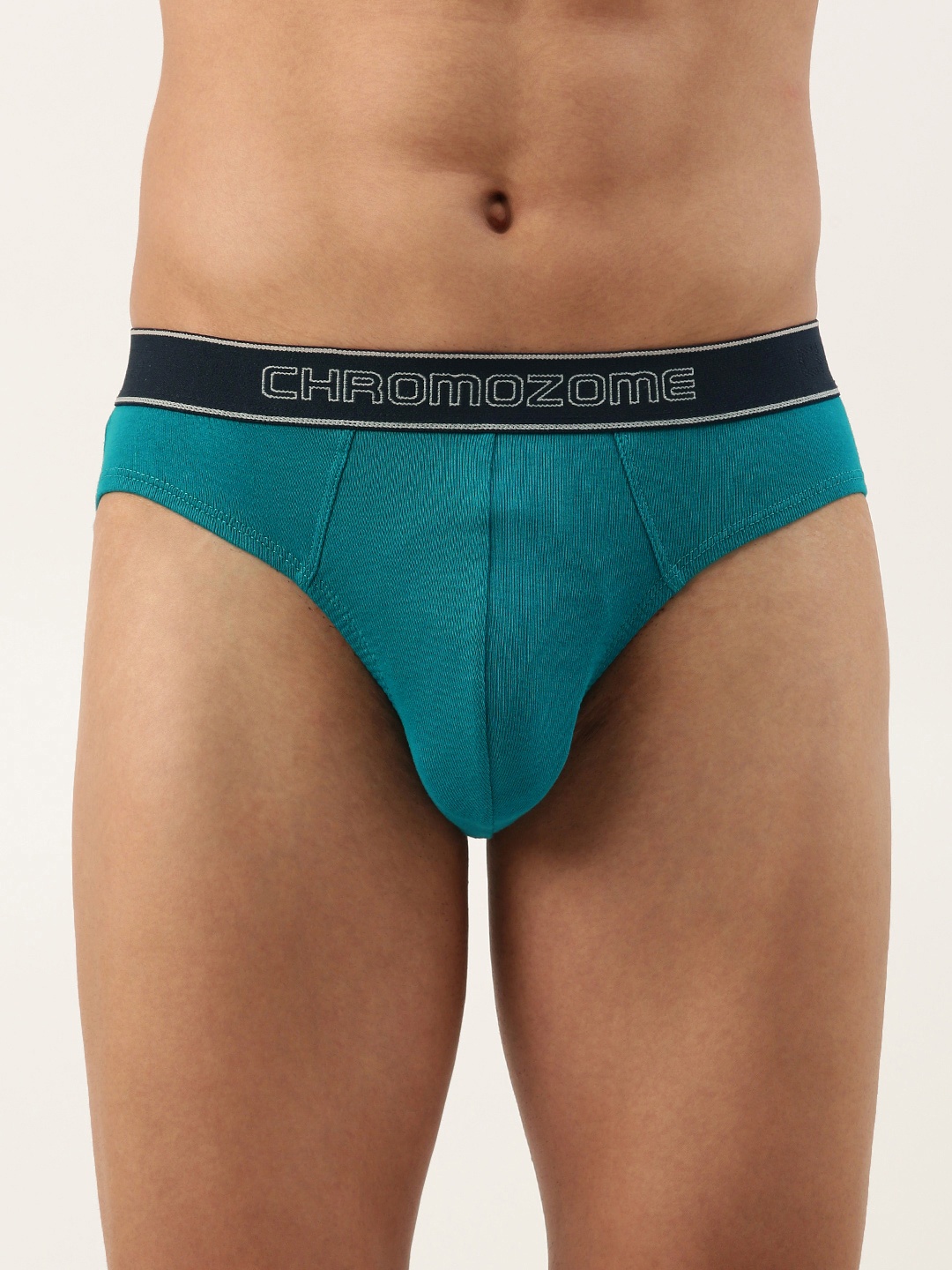 

Chromozome Men Premium Pure Cotton Ribbed Briefs 8902733639545, Turquoise blue