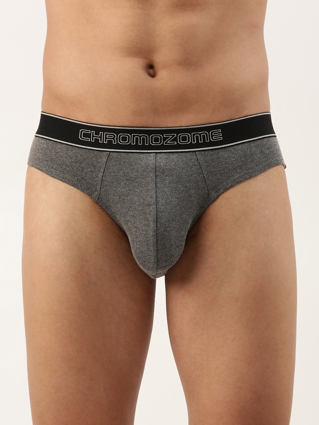 

Chromozome Men Premium Pure Cotton Ribbed Briefs 8902733639620, Charcoal
