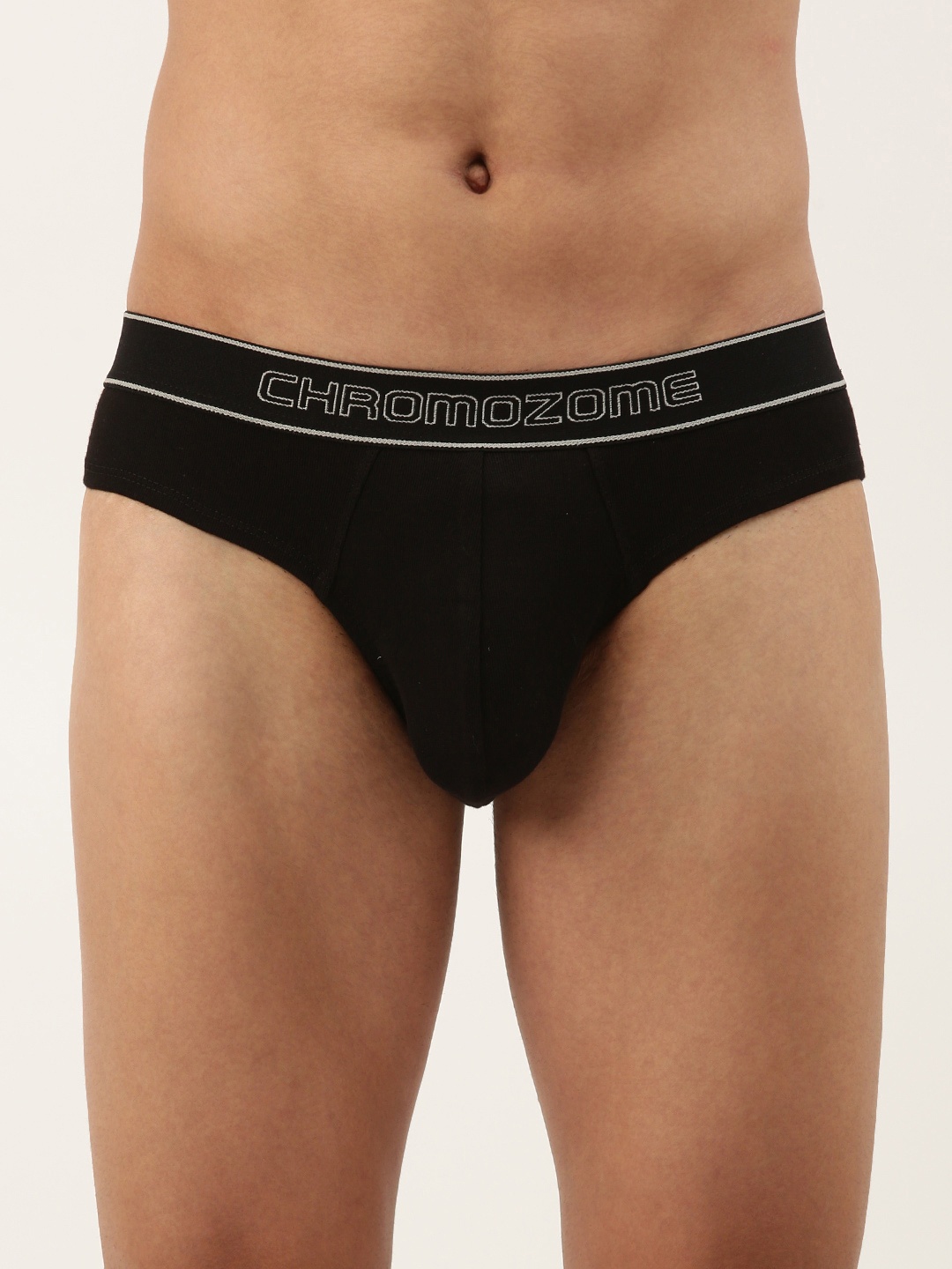 

Chromozome Men Premium Pure Cotton Ribbed Briefs 8902733639583, Black