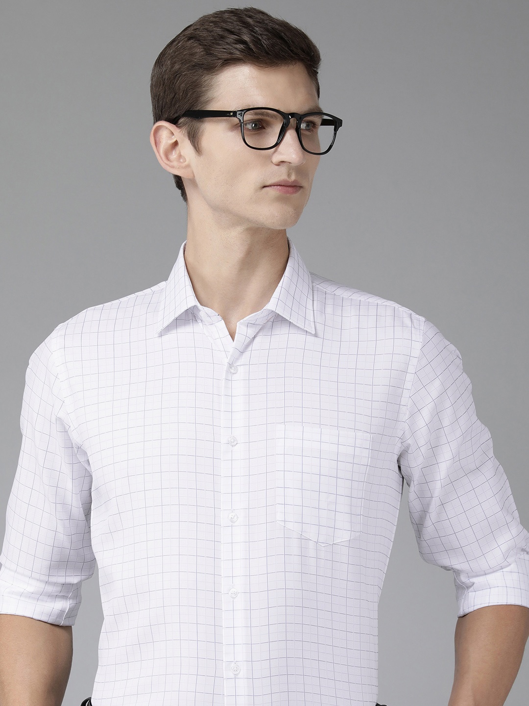 

Van Heusen Slim Fit Checked Pure Cotton Formal Shirt, White