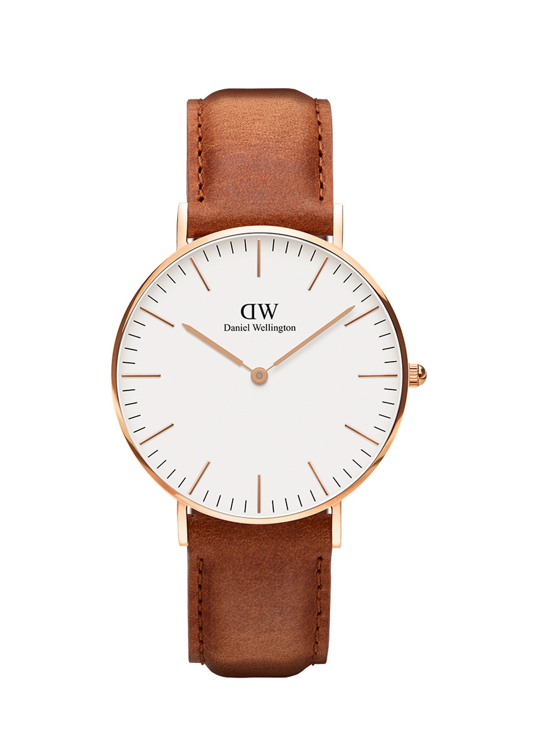 

Daniel Wellington Classic Durham Men Dial White 40mm Round Analogue Watch - DW00100109, Brown
