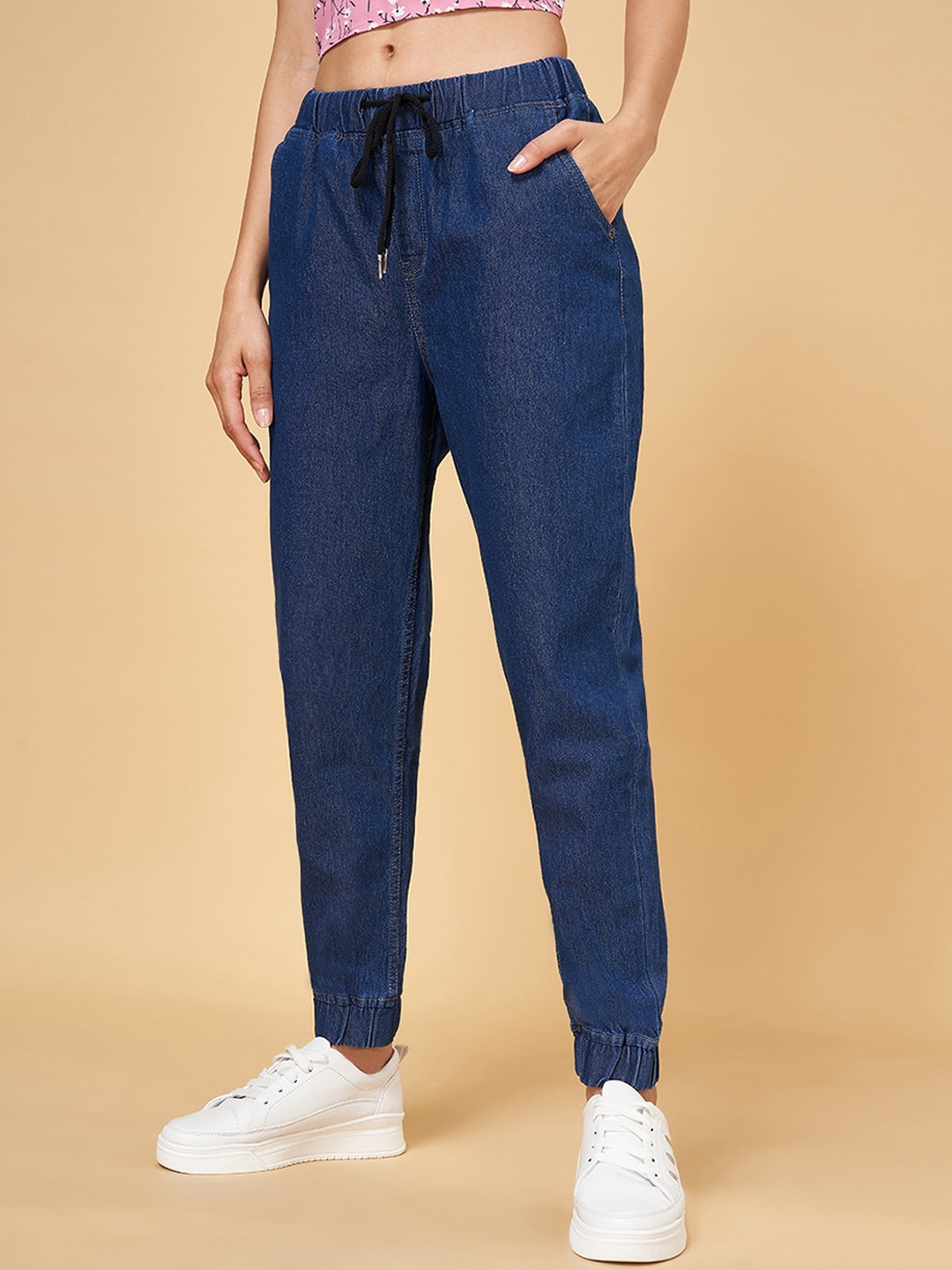 

YU by Pantaloons Women Jogger Mid-Rise Jeans, Blue
