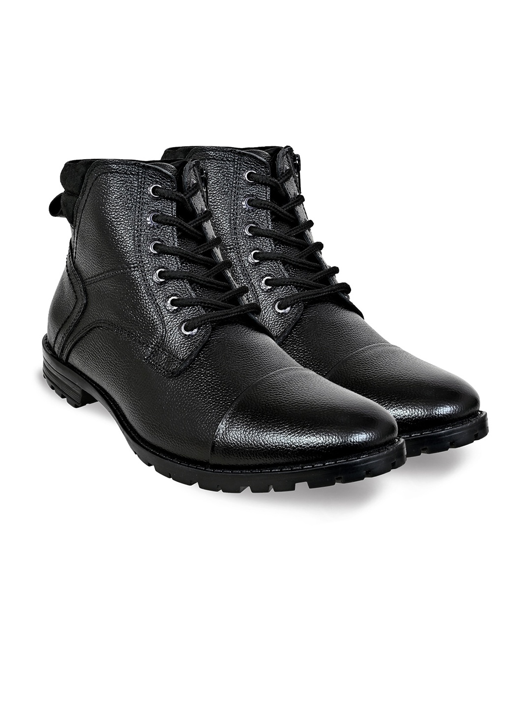 

KICKSFIRE Men Textured Genuine Leather Regular Boots, Black