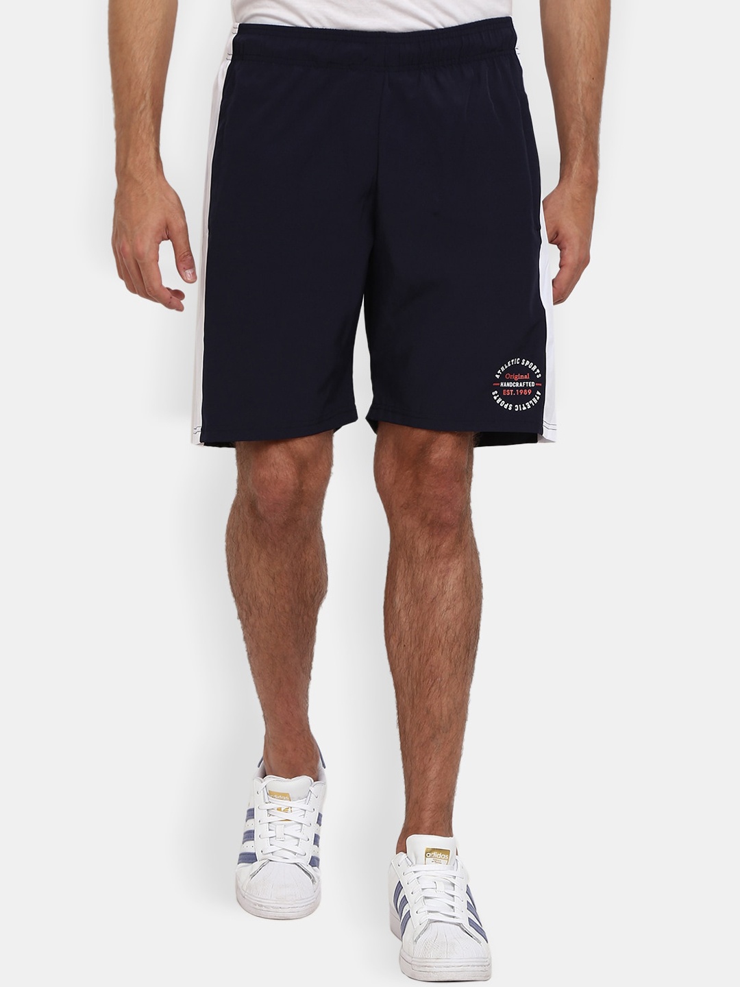 

V-Mart Men Knee Length Cotton Sports Shorts, Navy blue