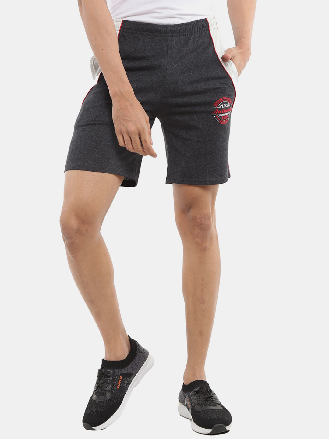 

V-Mart Men Mid Rise Knitted Cotton Shorts, Grey