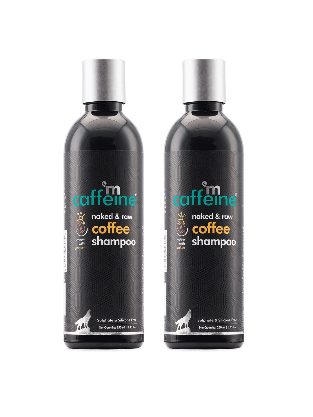 

MCaffeine Set Of 2 Naked & Raw Coffee Shampoo with Protein & Argan Oil - 250ml Each, Brown