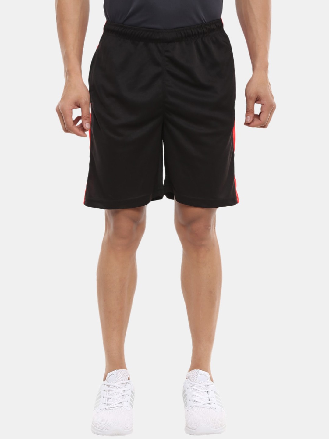 

V-Mart Men Mid Rise Knitted Cotton Shorts, Black