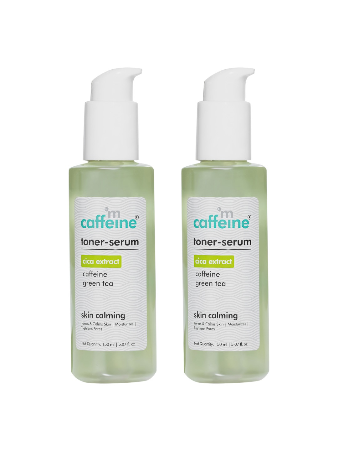 

MCaffeine Set Of 2 Cica Extract Toner-Serum with Green Tea & Caffeine - 150ml Each