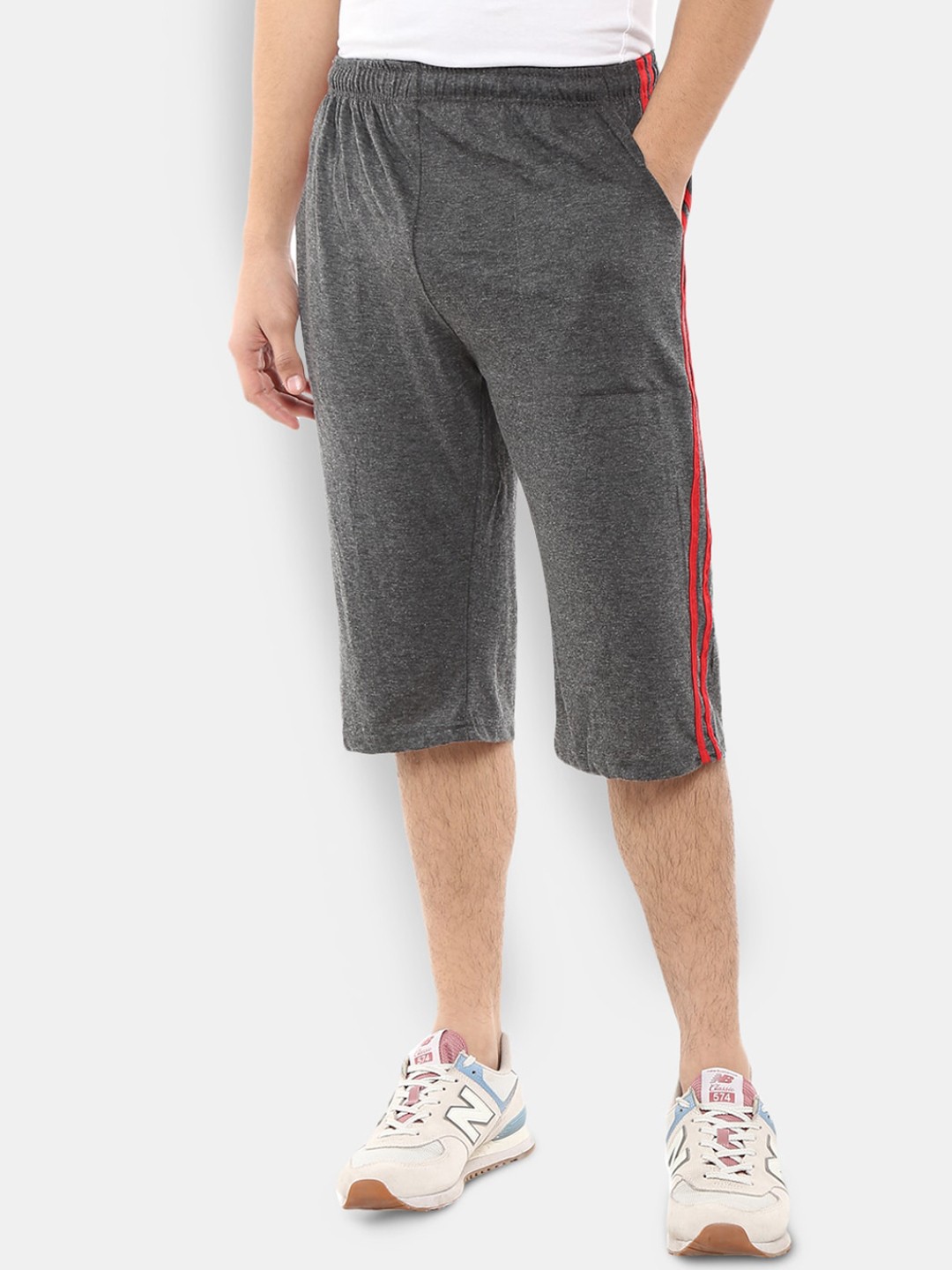 

V-Mart Men Mid-Rise Cotton Shorts, Grey