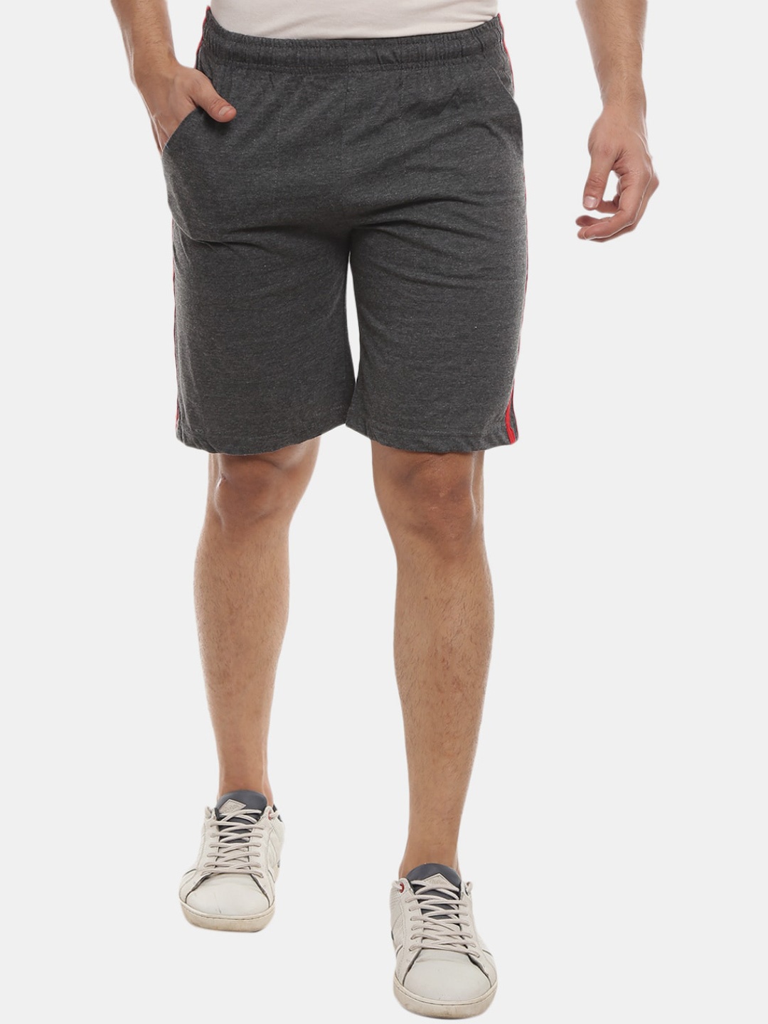 

V-Mart Men Mid-Rise Sports Cotton Shorts, Grey