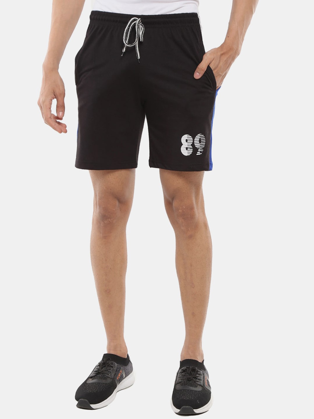

V-Mart Men Mid-Rise Cotton Sports Shorts, Black