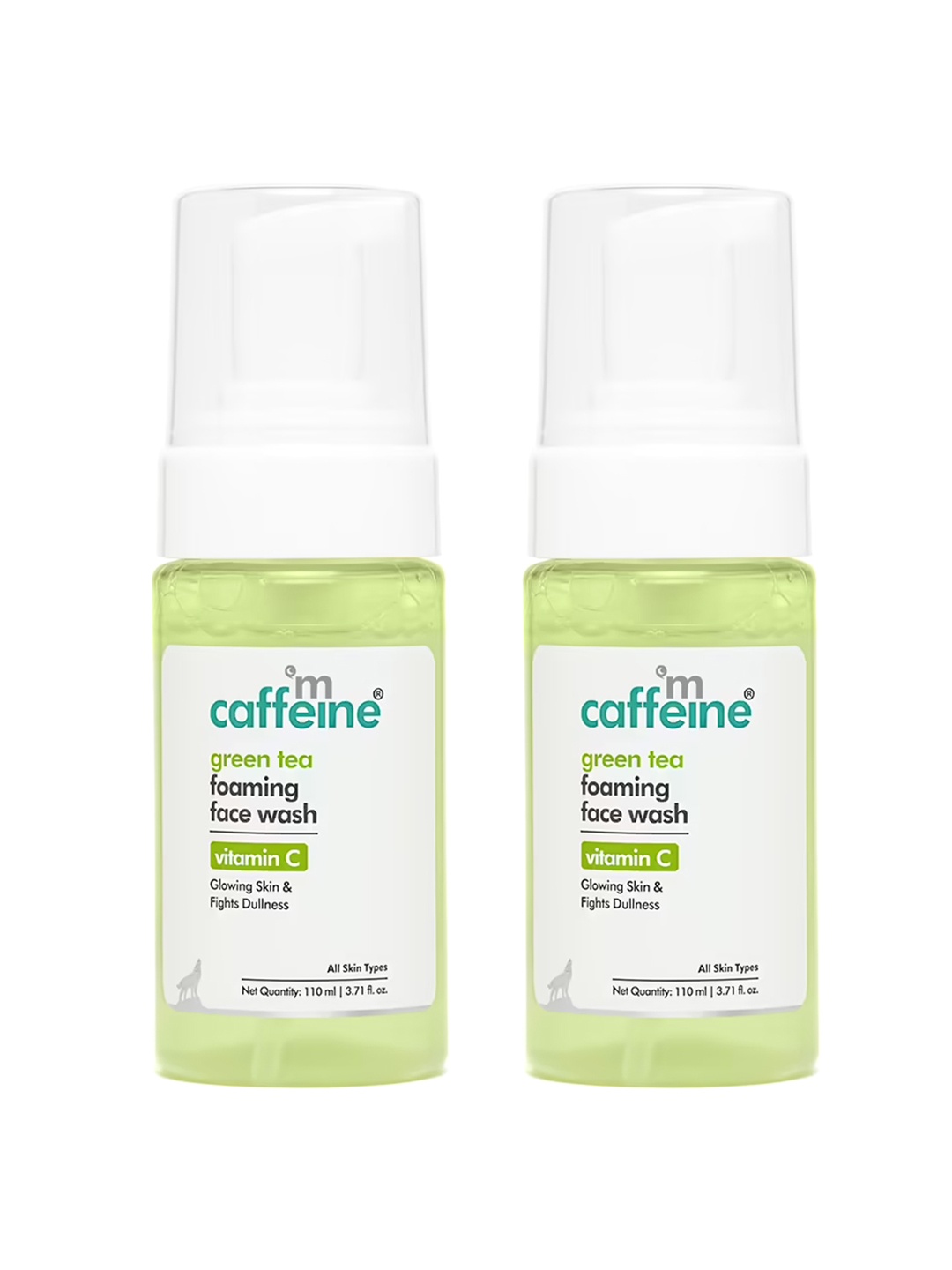 

MCaffeine Set of 2 Green Tea Foaming Face Wash with Vitamin C & Caffeine - 110 ml each