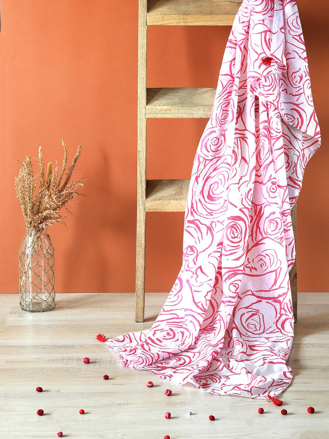 

Contrast Living Women Abstract Printed Pure Cotton Scarf, Pink