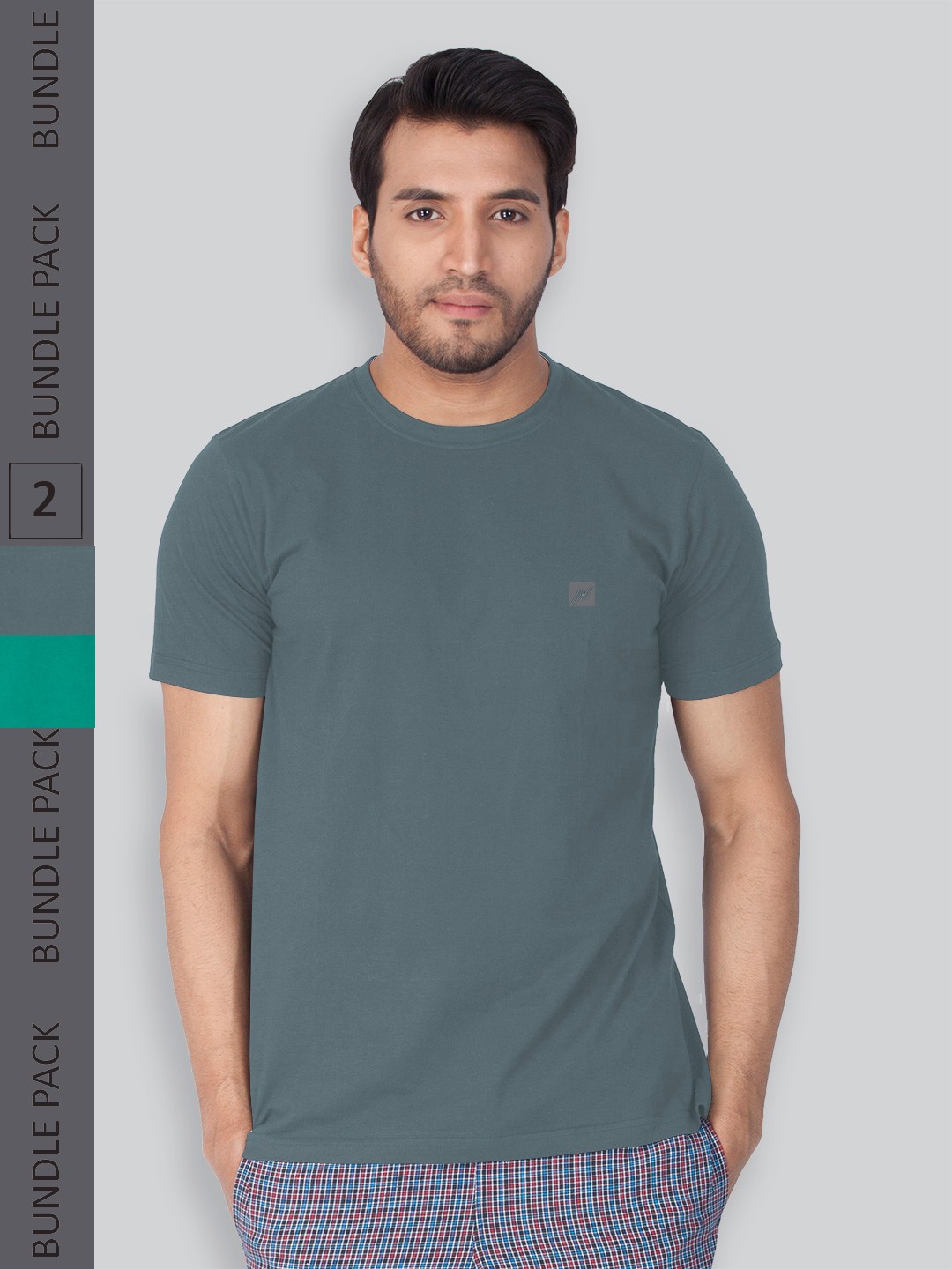 

LUX NITRO Pack of 2 Round Neck Lounge T-shirt, Grey