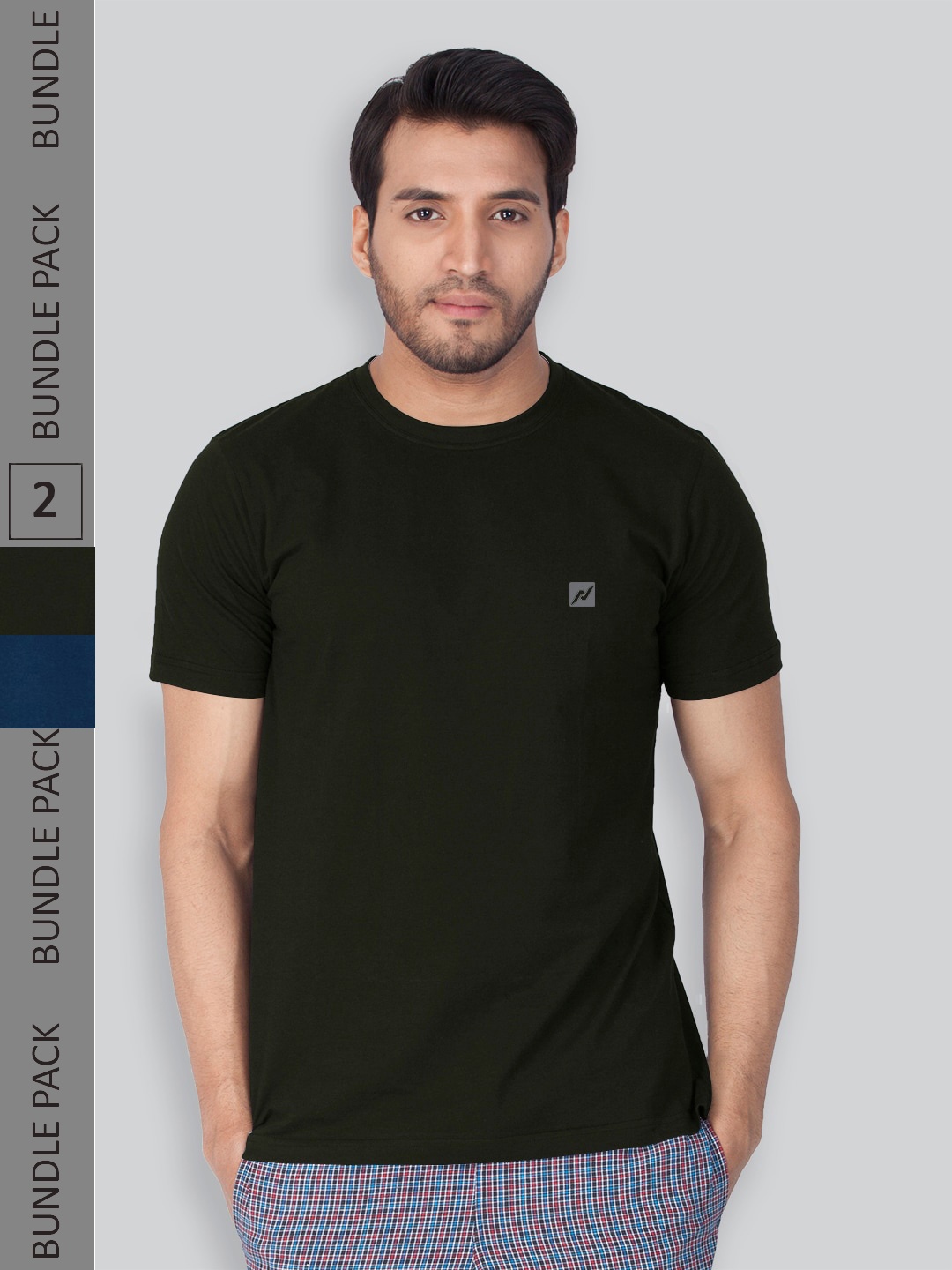 

LUX NITRO Pack of 2 Round Neck Lounge T-shirt, Black