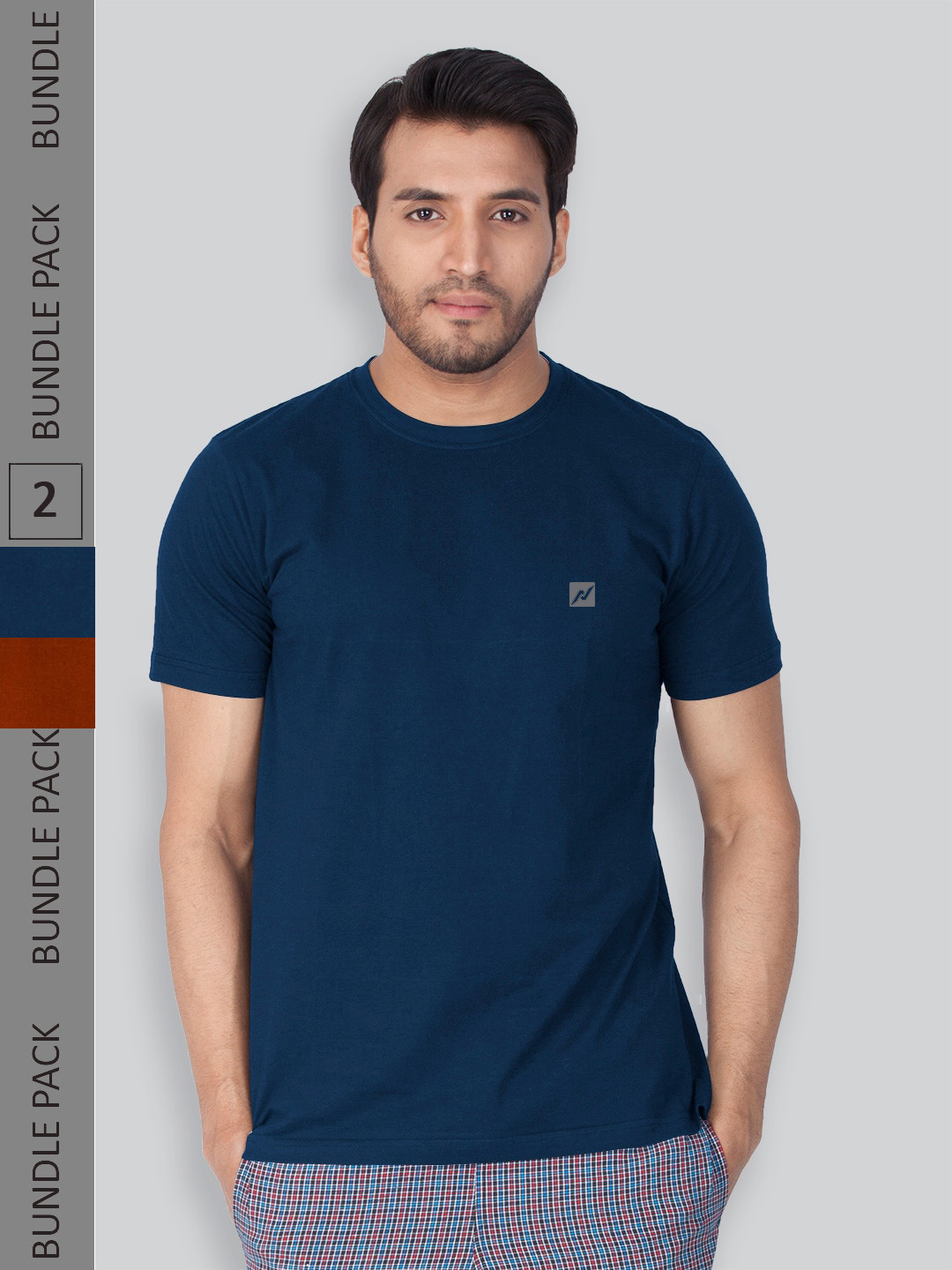 

LUX NITRO Pack of 2 Round Neck Cotton Lounge T-shirt, Blue