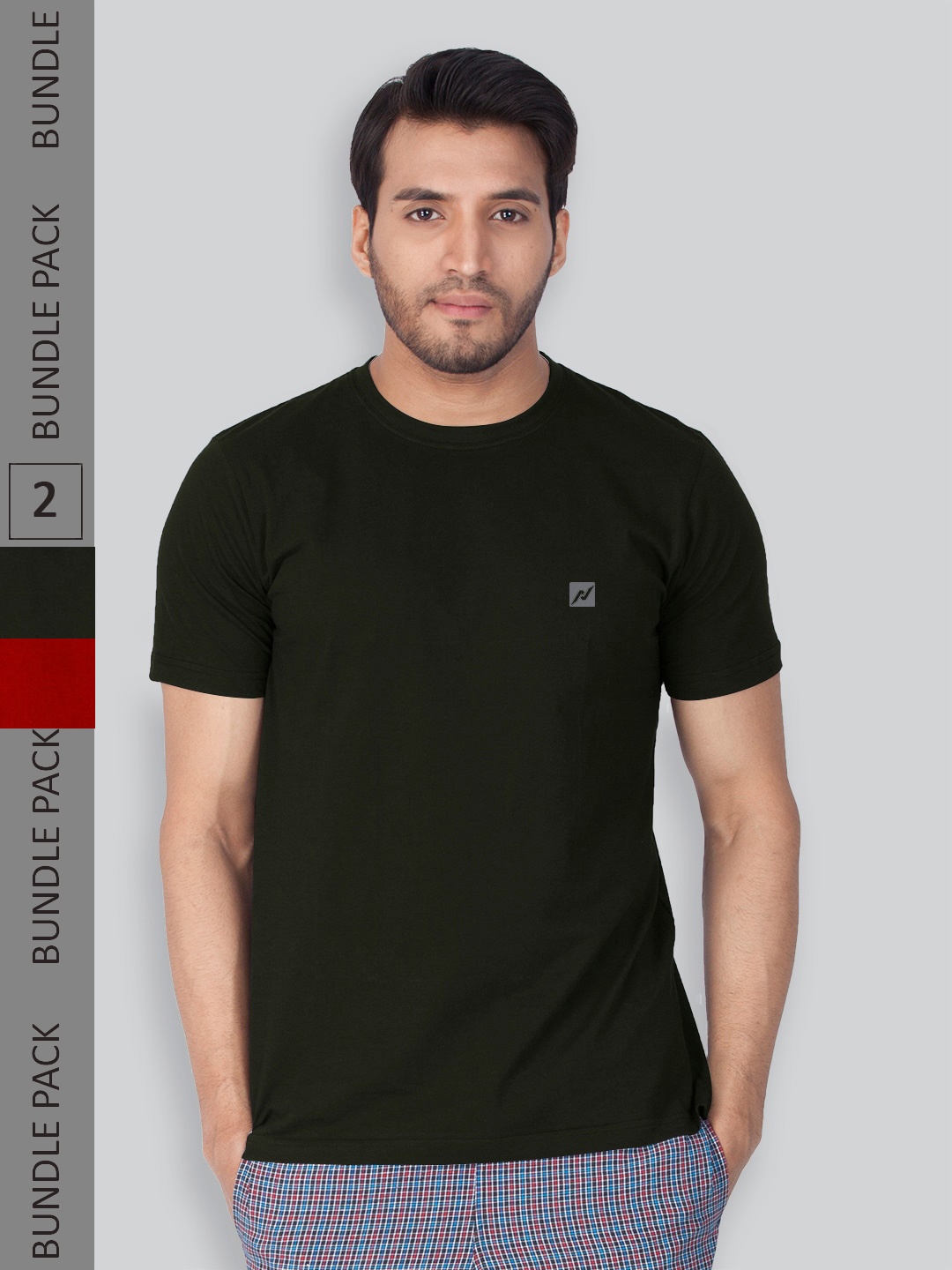 

LUX NITRO Plus Size Pack Of 2 Round Neck Lounge T-shirt, Black