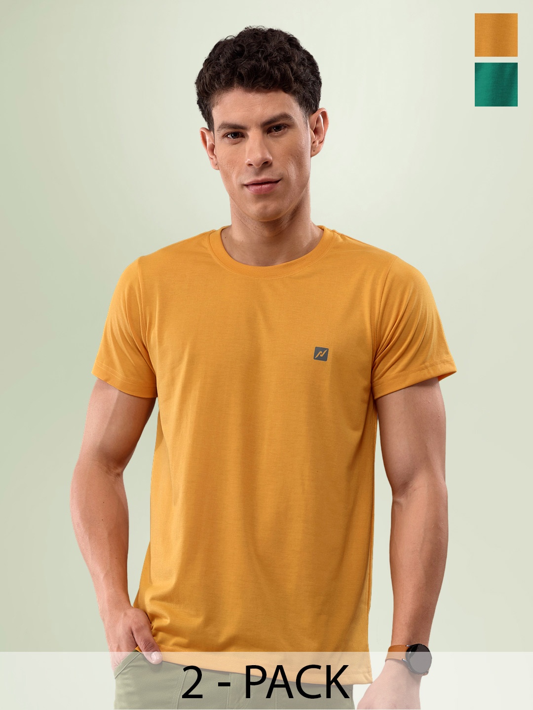 

LUX NITRO Pack Of 2 Round Neck Lounge T-shirt, Orange