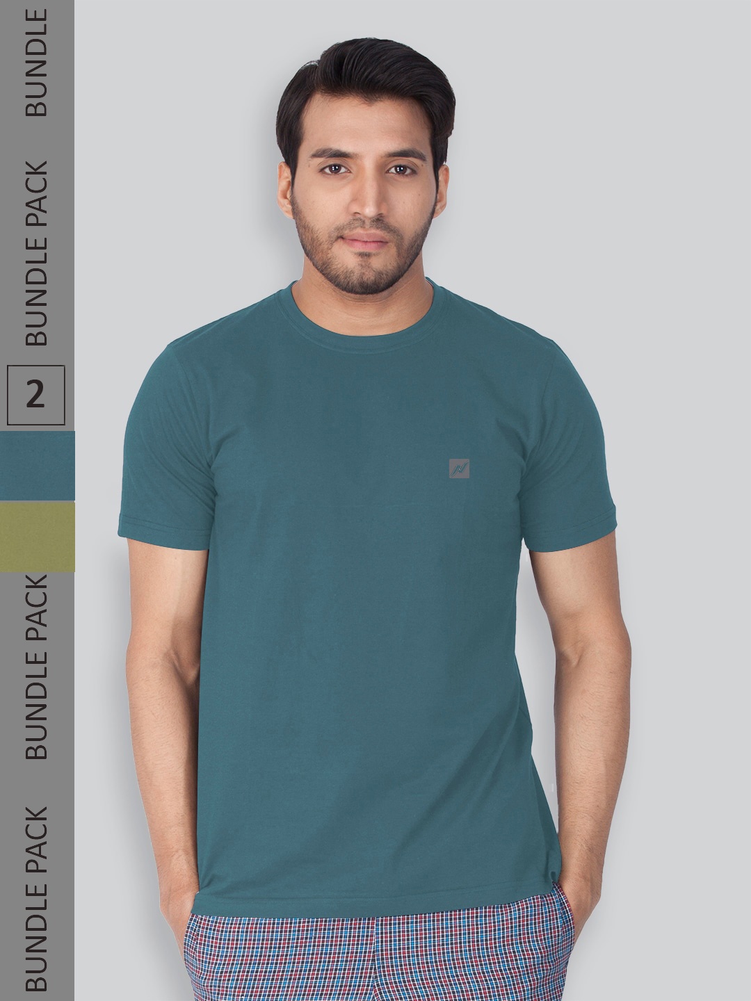 

LUX NITRO Pack Of 2 Round Neck Lounge T-shirt, Teal