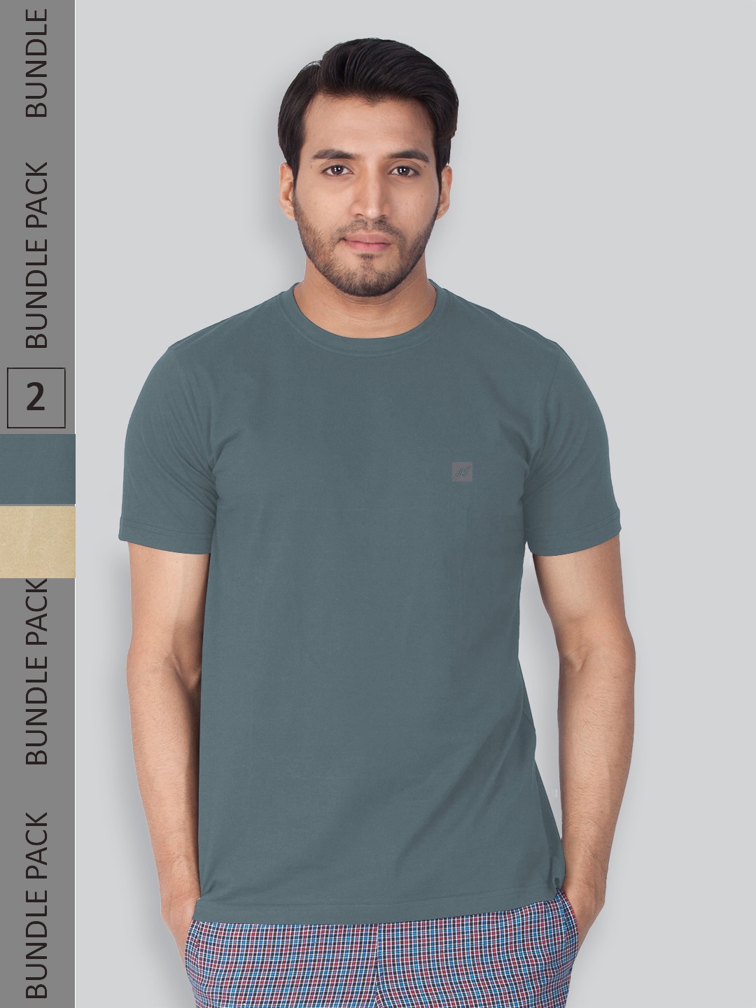 

LUX NITRO Pack Of 2 Round Neck Lounge T-shirt, Grey