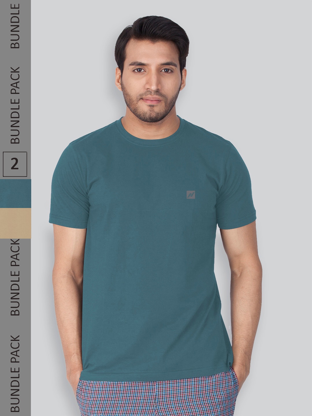 

LUX NITRO Pack Of 2 Round Neck Lounge T-shirt, Teal