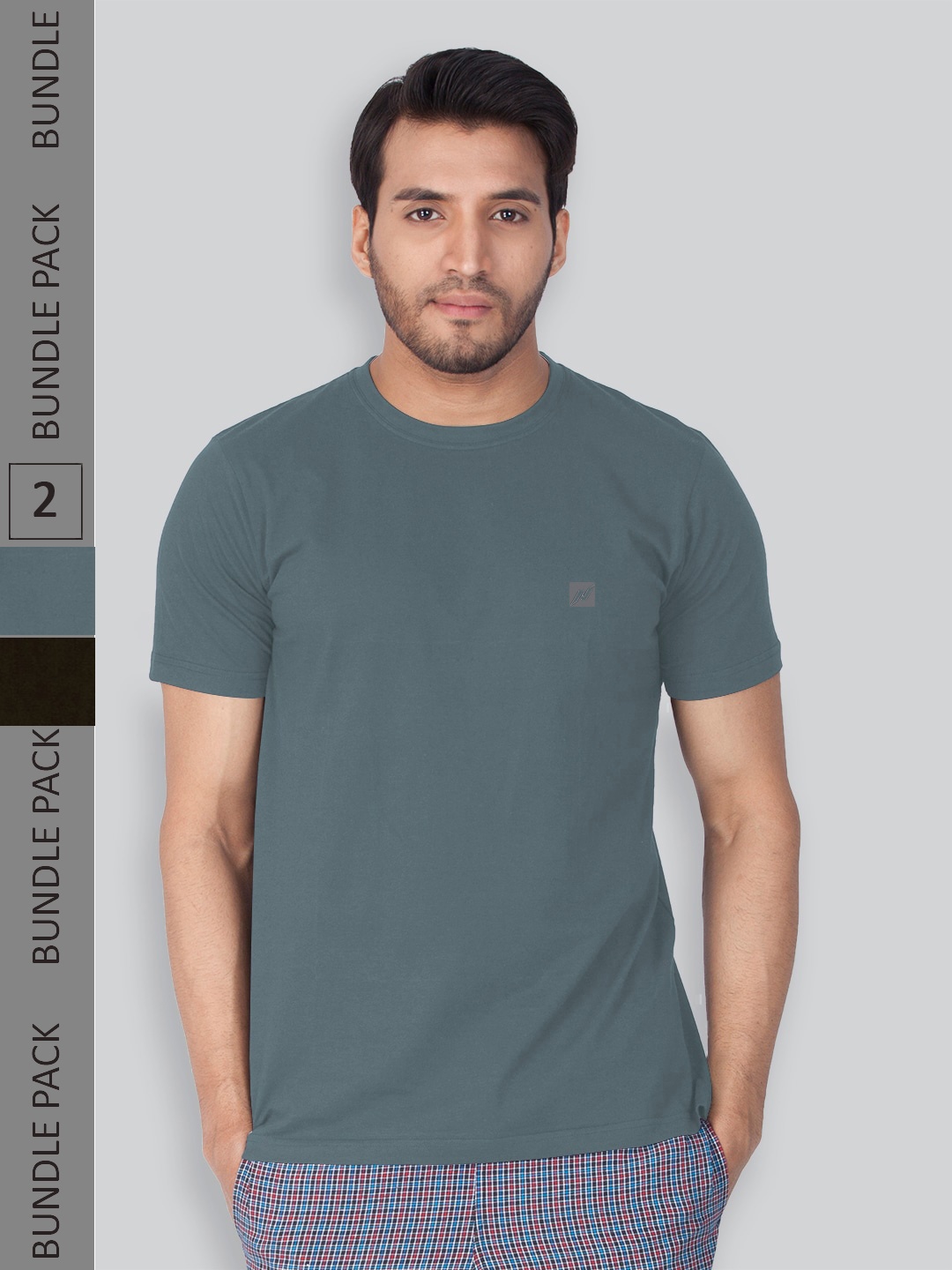 

LUX NITRO Pack Of 2 Round Neck Lounge T-shirt, Grey