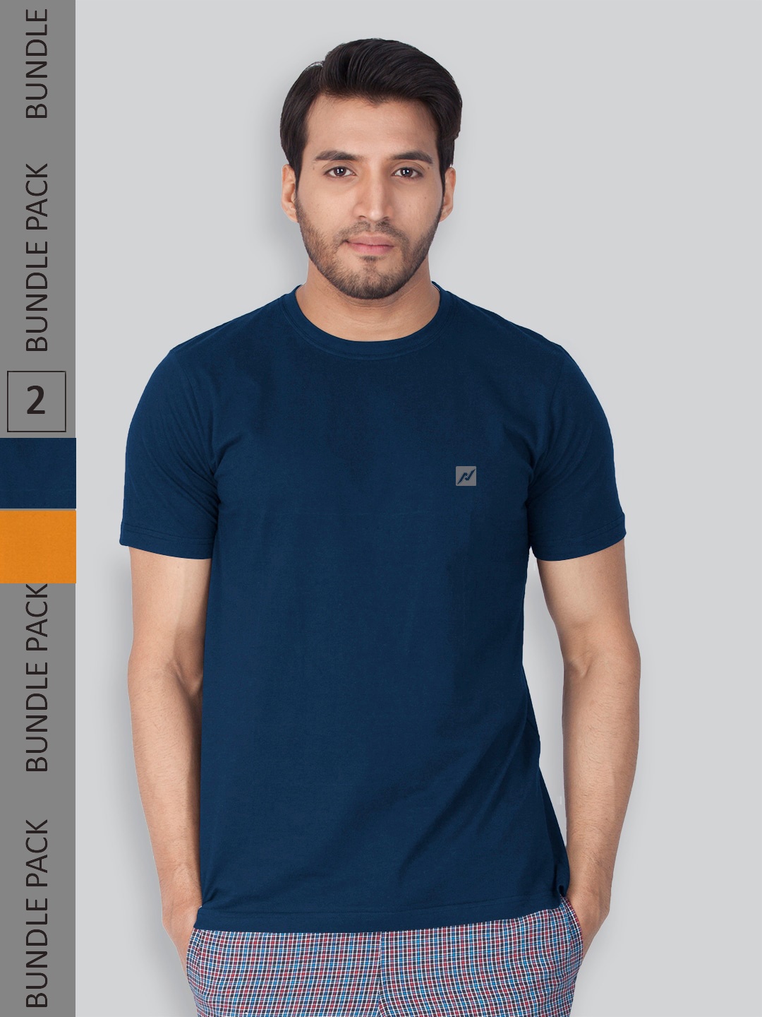 

LUX NITRO Pack Of 2 Round Neck Lounge T-shirt, Navy blue