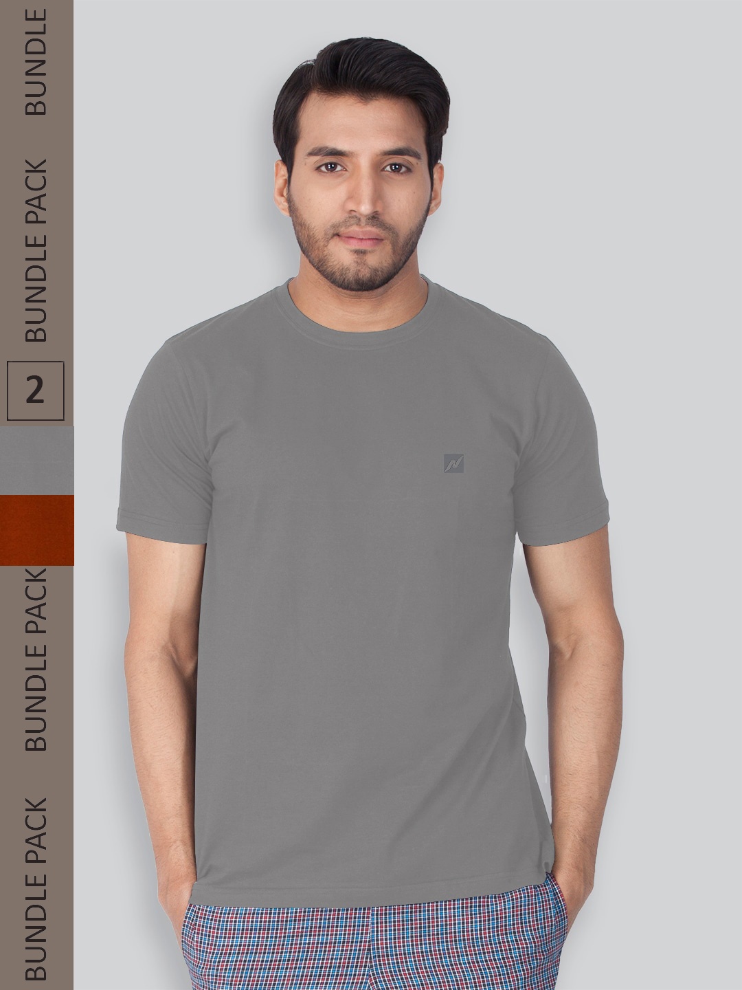 

LUX NITRO Pack Of 2 Round Neck Lounge T-shirt, Grey