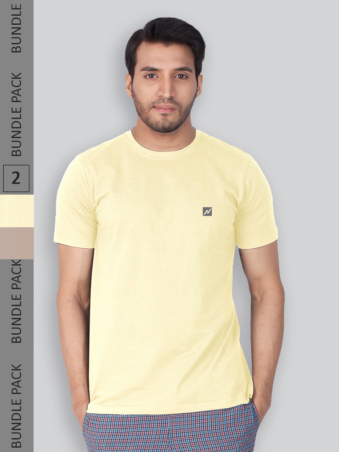 

LUX NITRO Pack Of 2 Round Neck Lounge T-shirt, Yellow